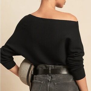 Banana Republic Colletta Black Off-Shoulder Sweater